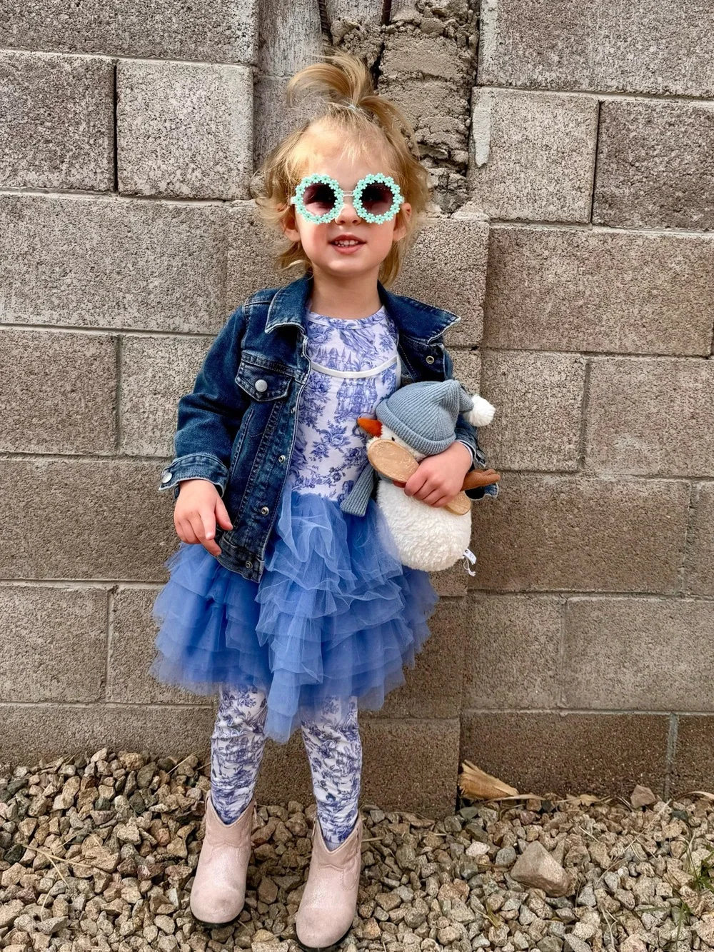 Posh Peanut Briar Ruffled Tulle Smocked Dress